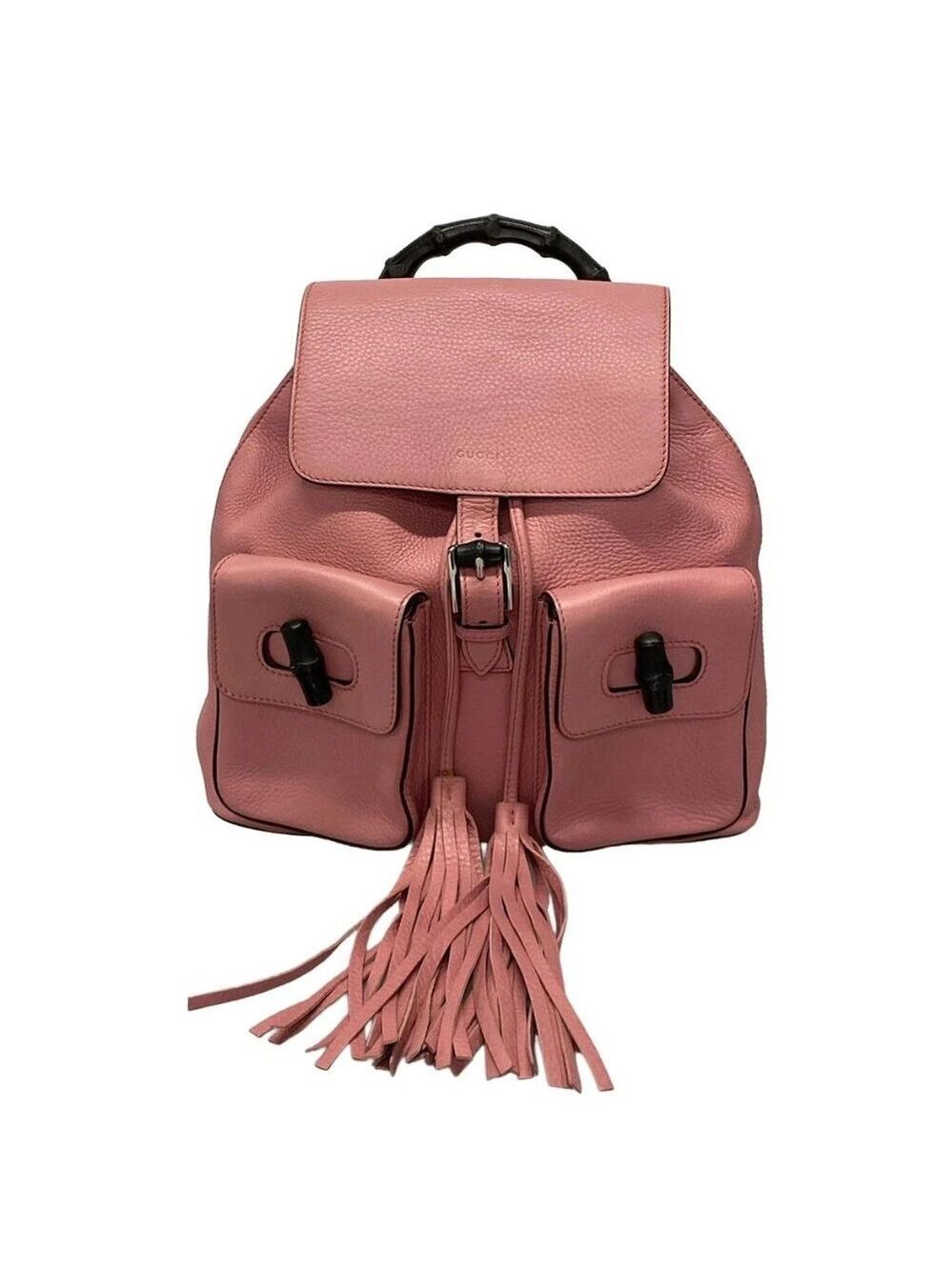 GUCCI Bamboo Pink Leather Backpack bran-663-100125